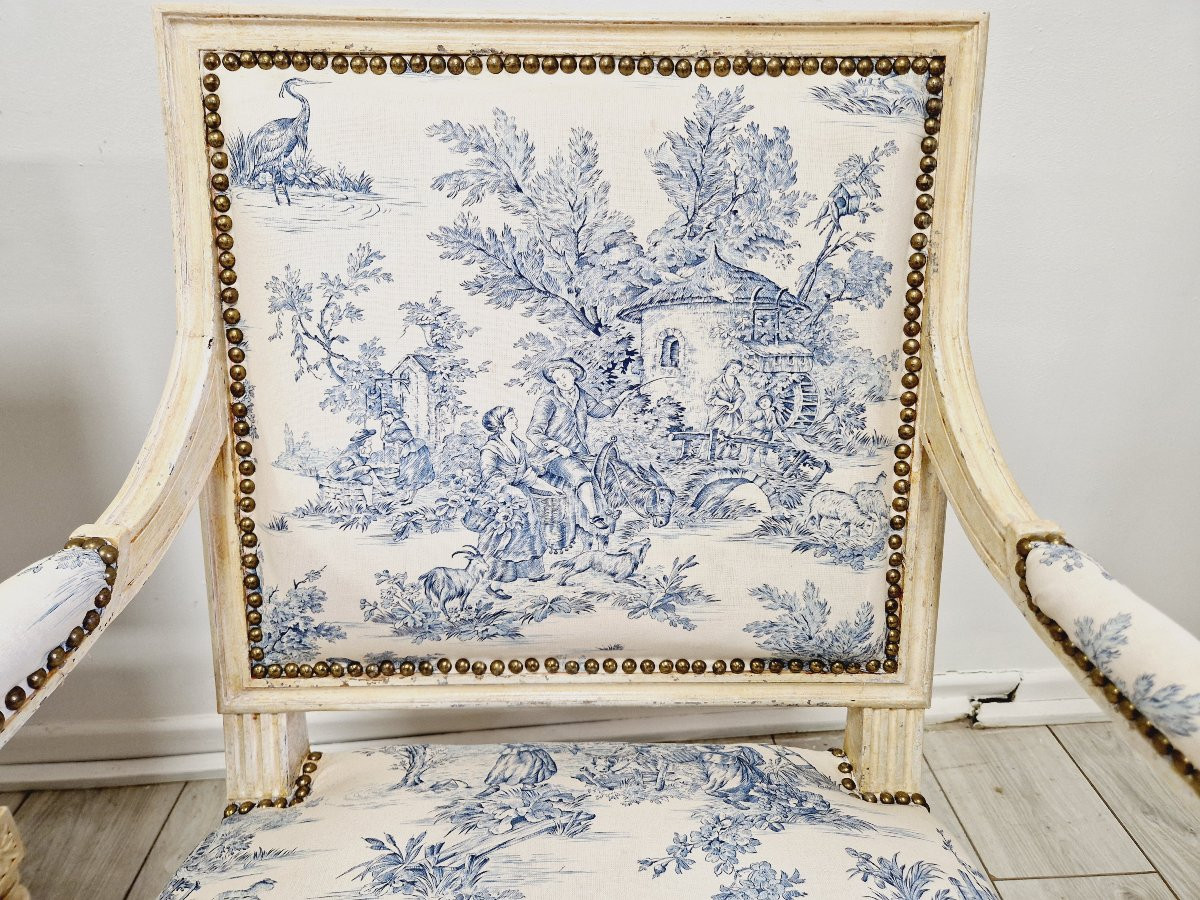 Paire antique de fauteuils de style Directoire français-photo-2