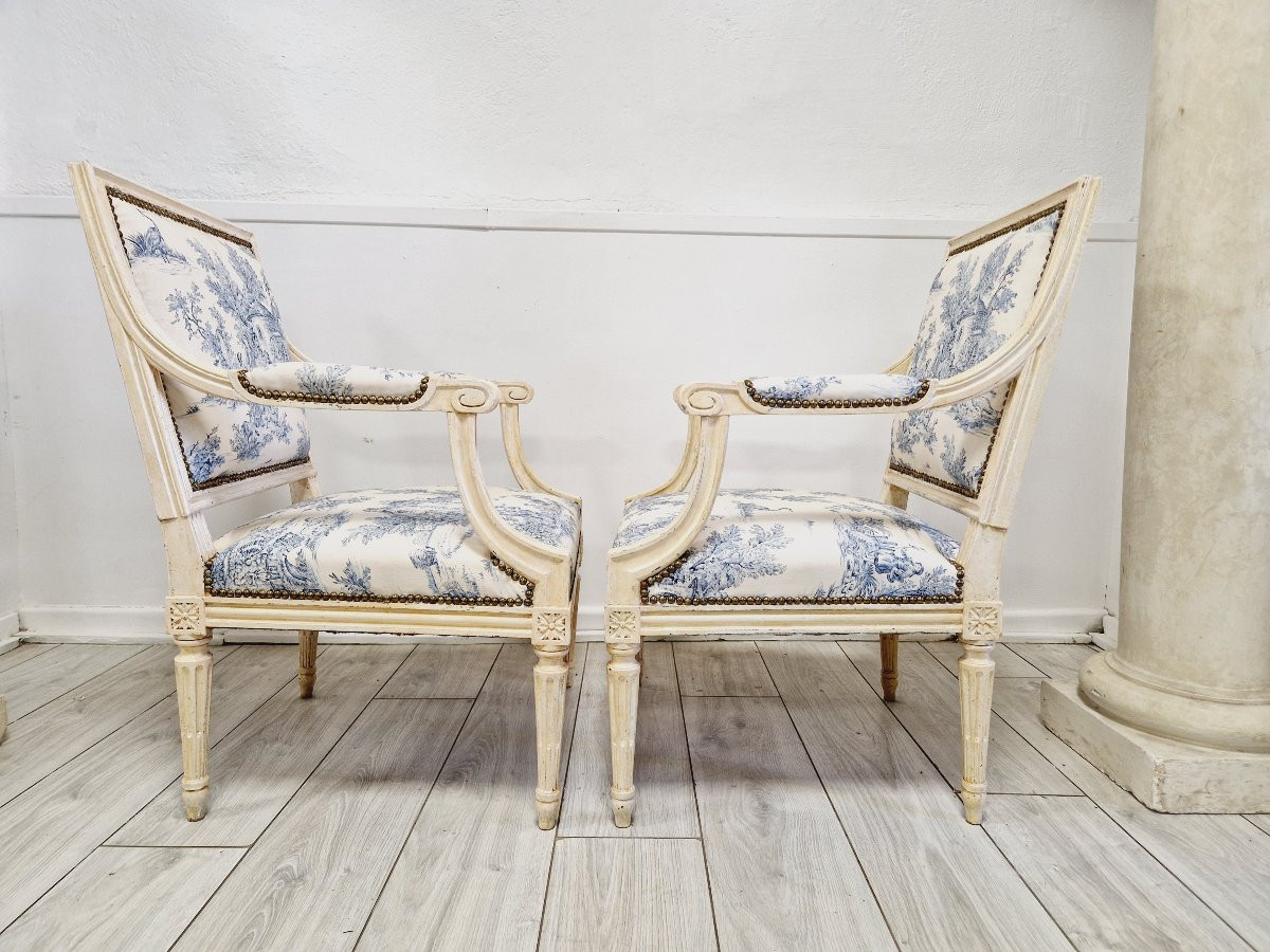 Paire antique de fauteuils de style Directoire français-photo-3