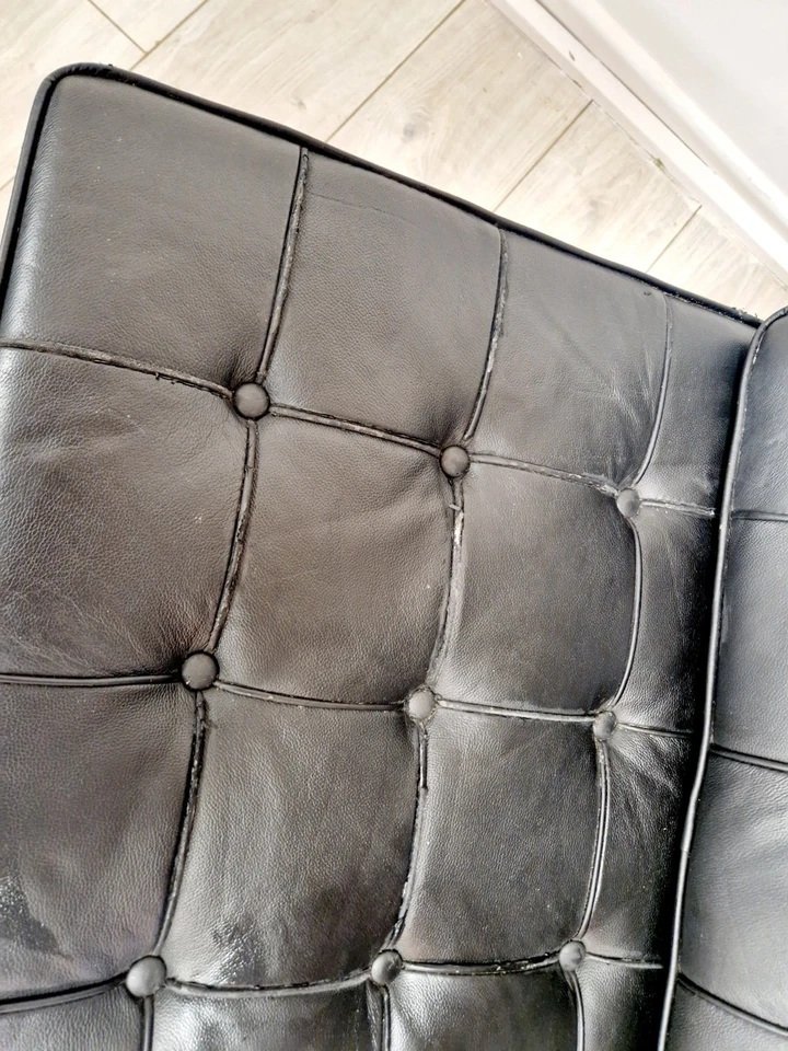 Chaise Lounge et Pouf de Style Mi-Siècle de Barcelone-photo-4