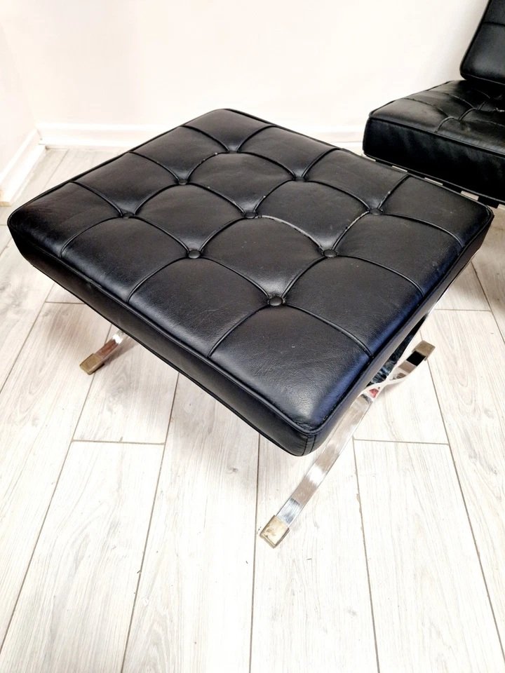 Chaise Lounge et Pouf de Style Mi-Siècle de Barcelone-photo-3