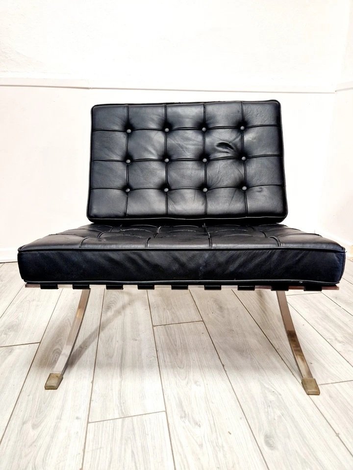 Chaise Lounge et Pouf de Style Mi-Siècle de Barcelone-photo-5