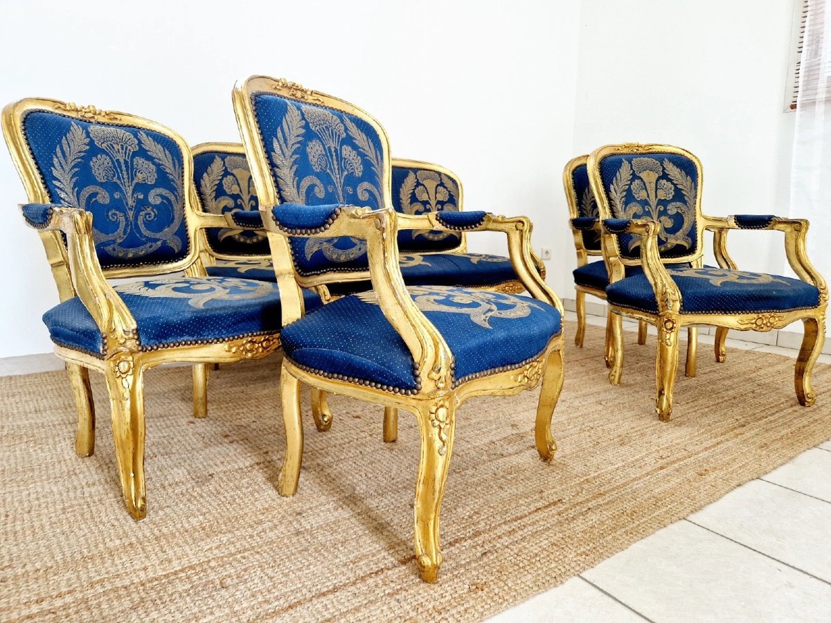 Antique French Living Room Set Sofa And Chairs-photo-2
