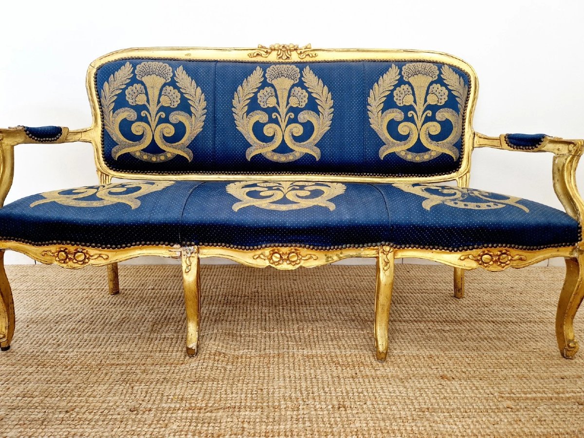 Antique French Living Room Set Sofa And Chairs-photo-4