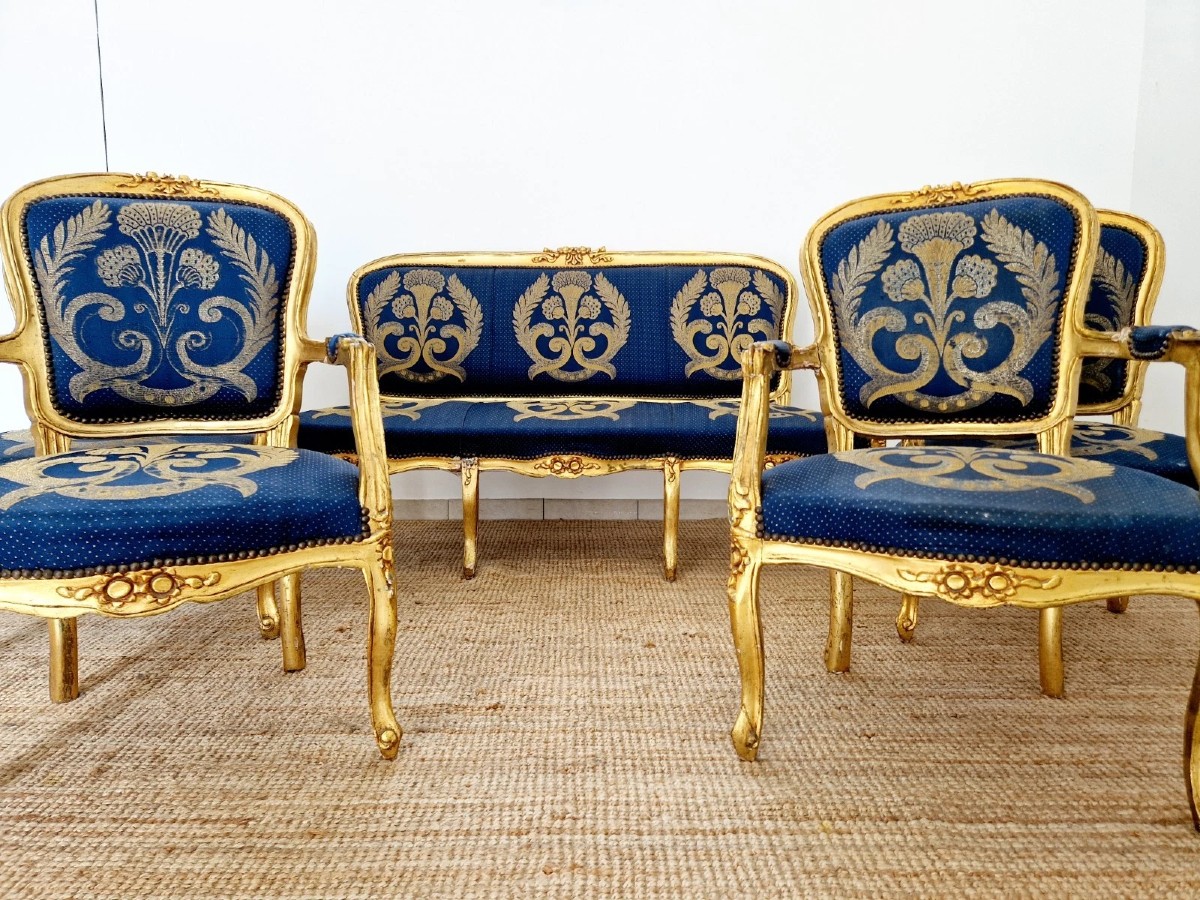 Antique French Living Room Set Sofa And Chairs