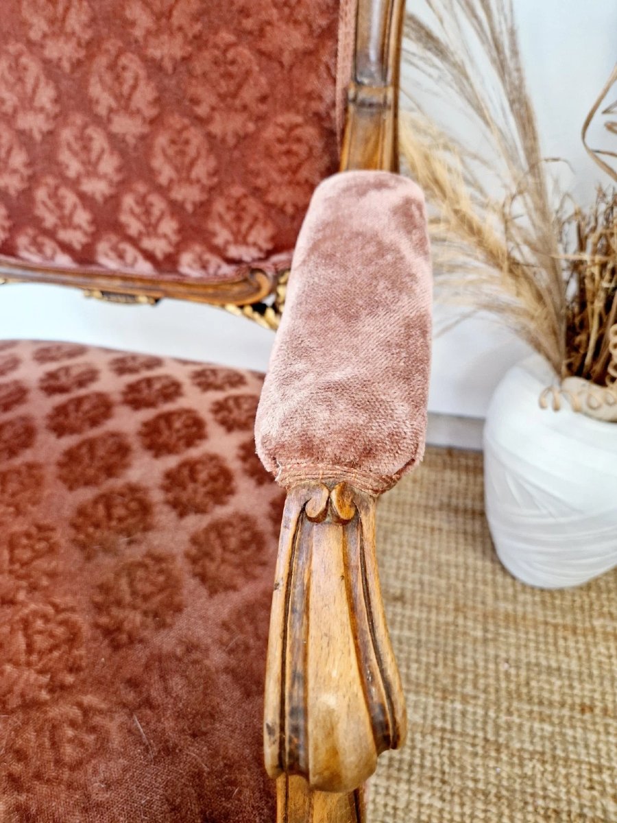 Paire antique de bergères de style Louis XV-photo-5