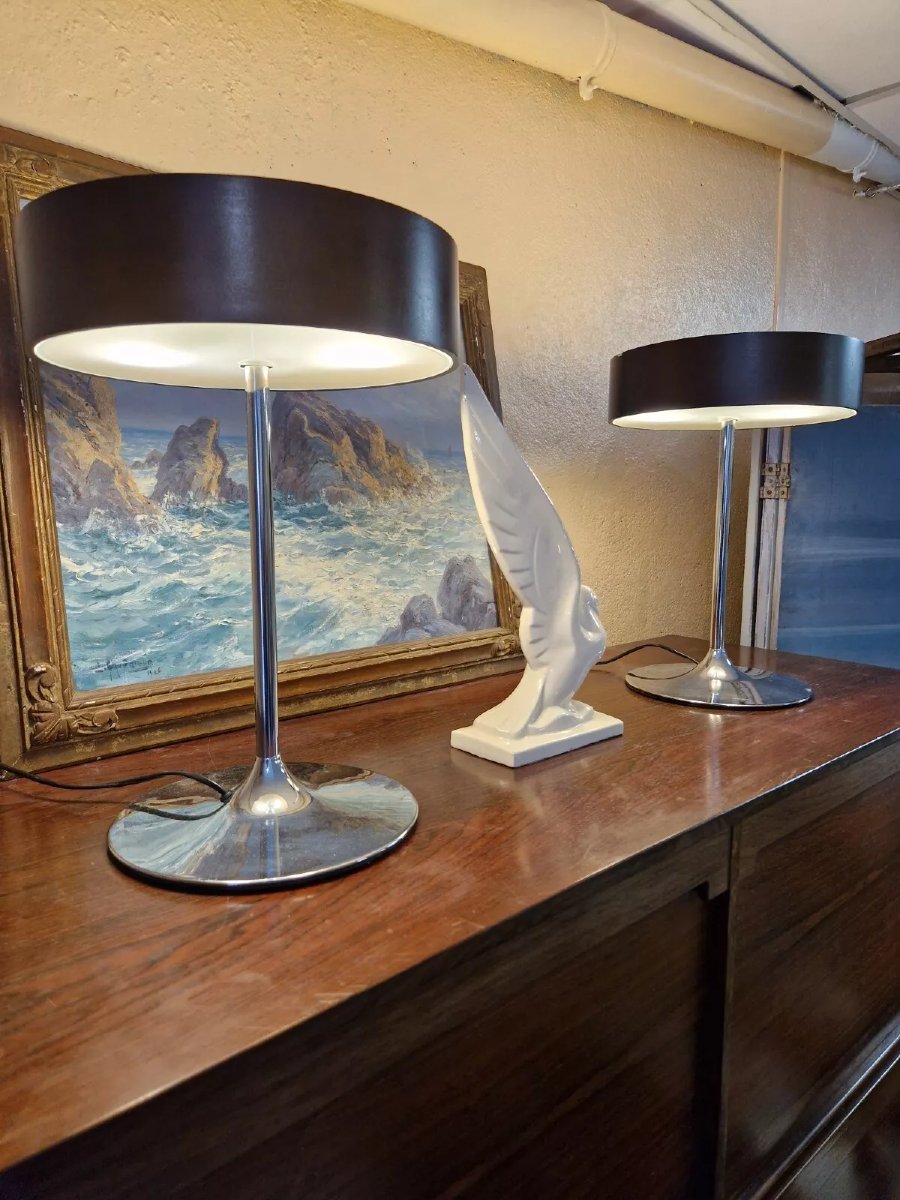 Une paire de lampes Malibu italiennes vintage des années 1980-photo-4