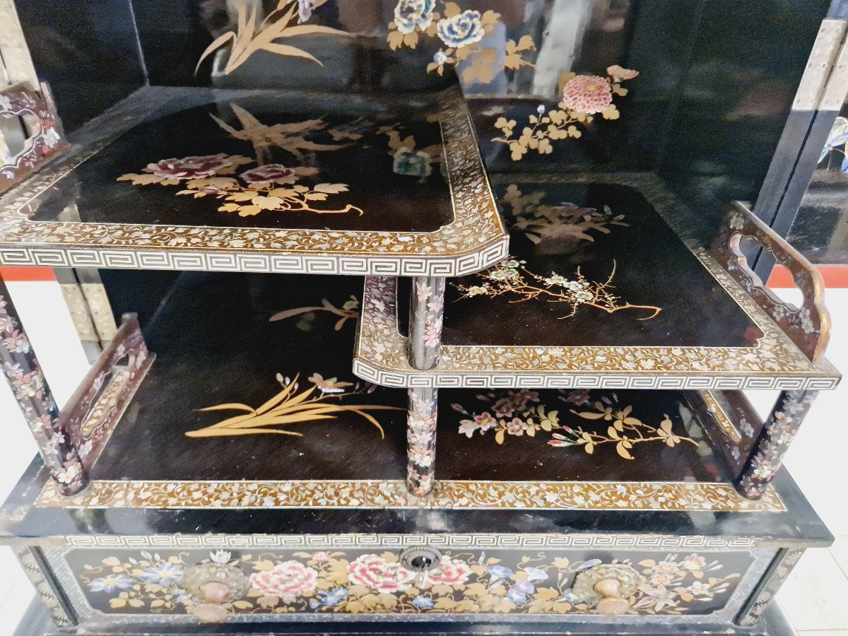Armoire japonaise antique laquée du XIXe siècle-photo-4