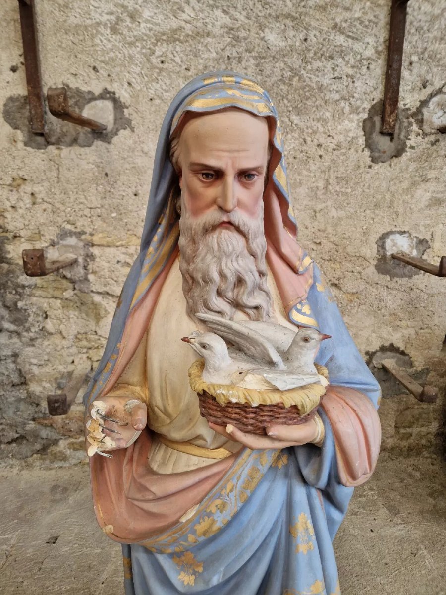 Statue religieuse antique grandeur nature de Saint Joaquin-photo-2