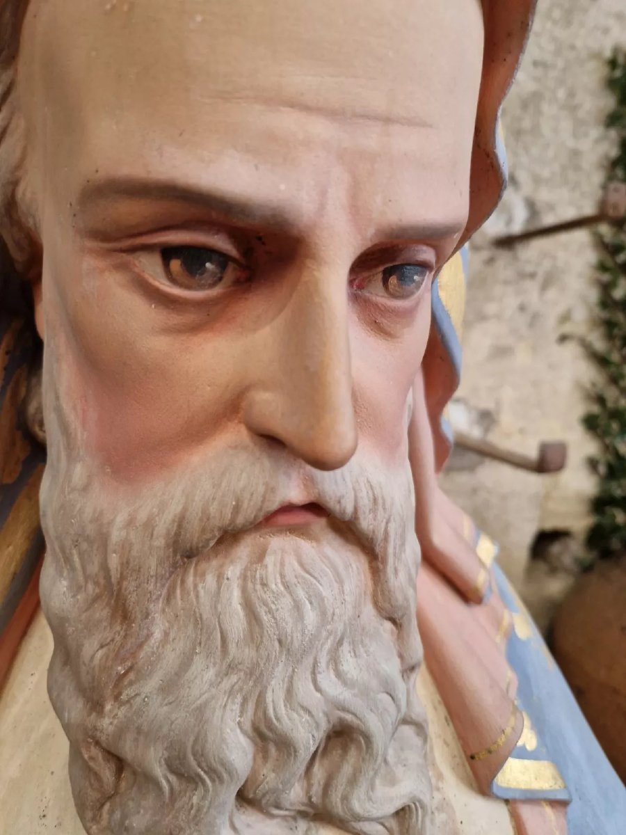 Statue religieuse antique grandeur nature de Saint Joaquin-photo-4