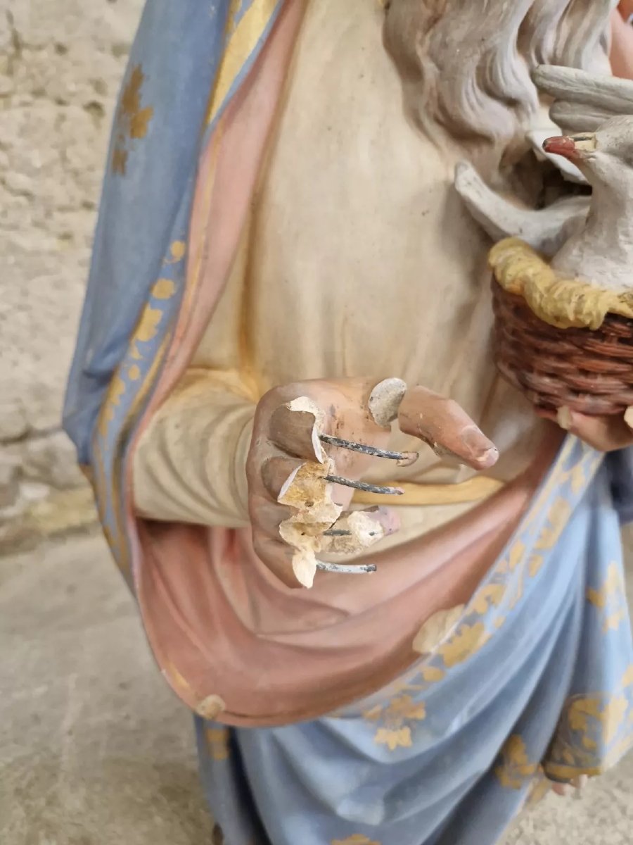 Statue religieuse antique grandeur nature de Saint Joaquin-photo-6