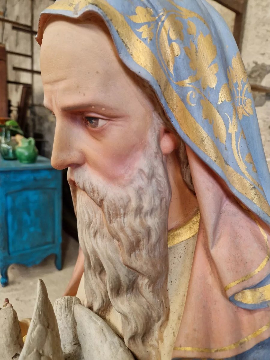Statue religieuse antique grandeur nature de Saint Joaquin-photo-7