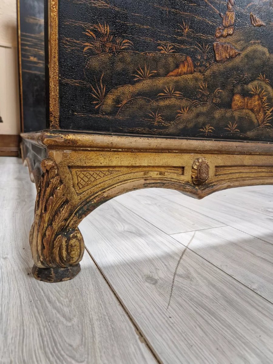 Lit chinois antique en bois sculpté-photo-7