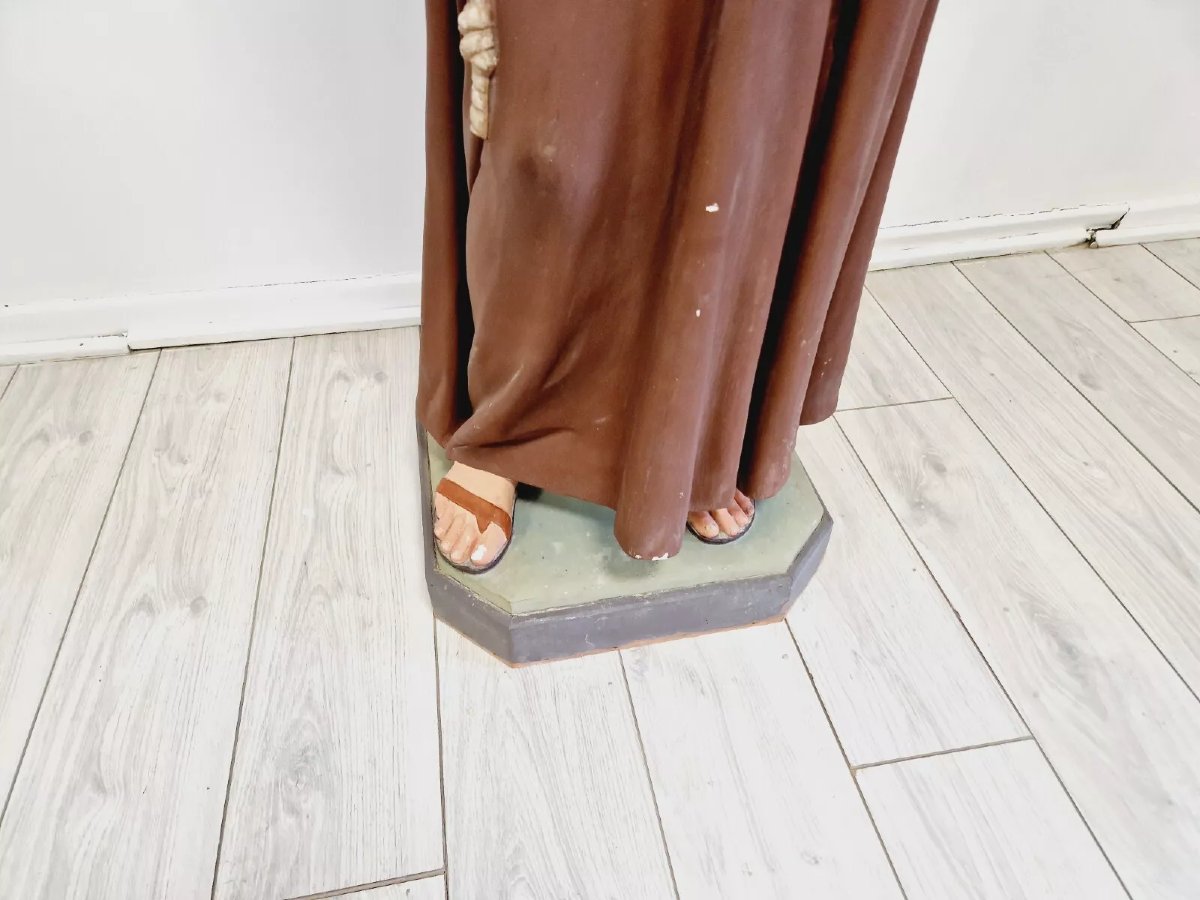 Statue religieuse antique de Saint Antoine, sculpture d'église-photo-3