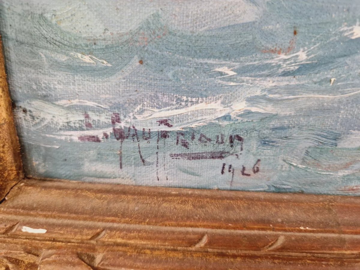 Peinture à l'huile antique française de Gauffriaud-photo-5