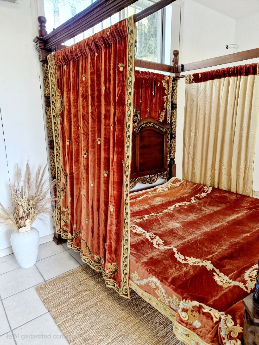 Renaissance-style Four-poster Super King-size Bed-photo-3