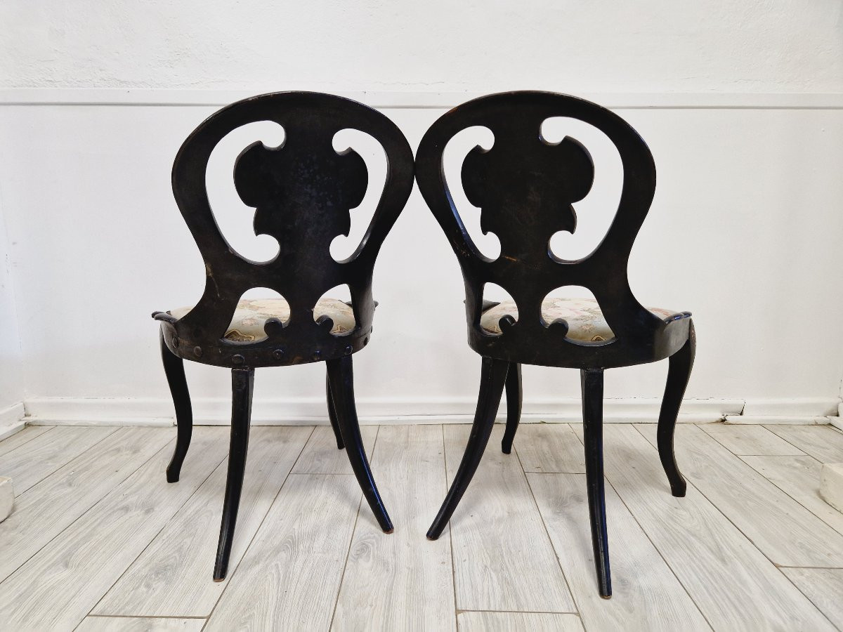 Paire de chaises Napoléon anciennes françaises-photo-3