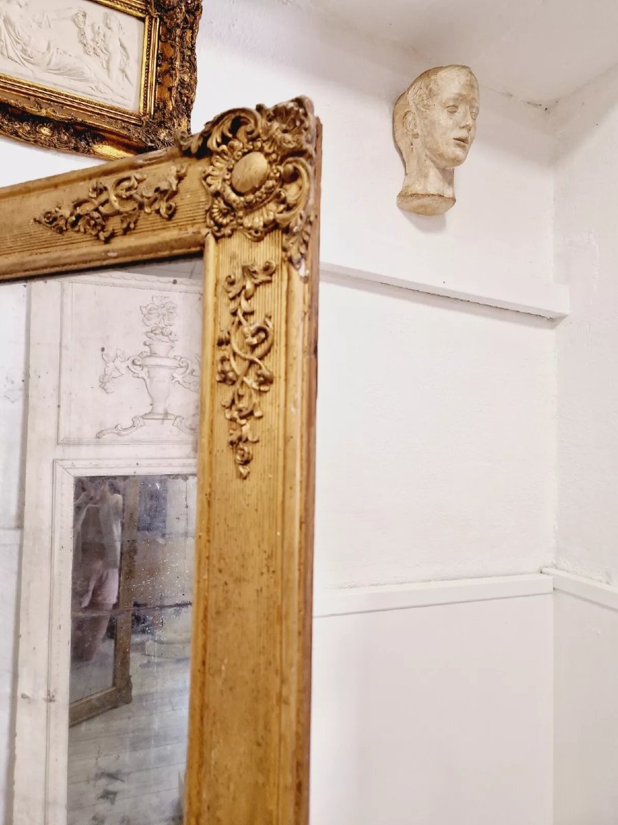 Miroir ancien français en or de style Régence, XIXe siècle-photo-1