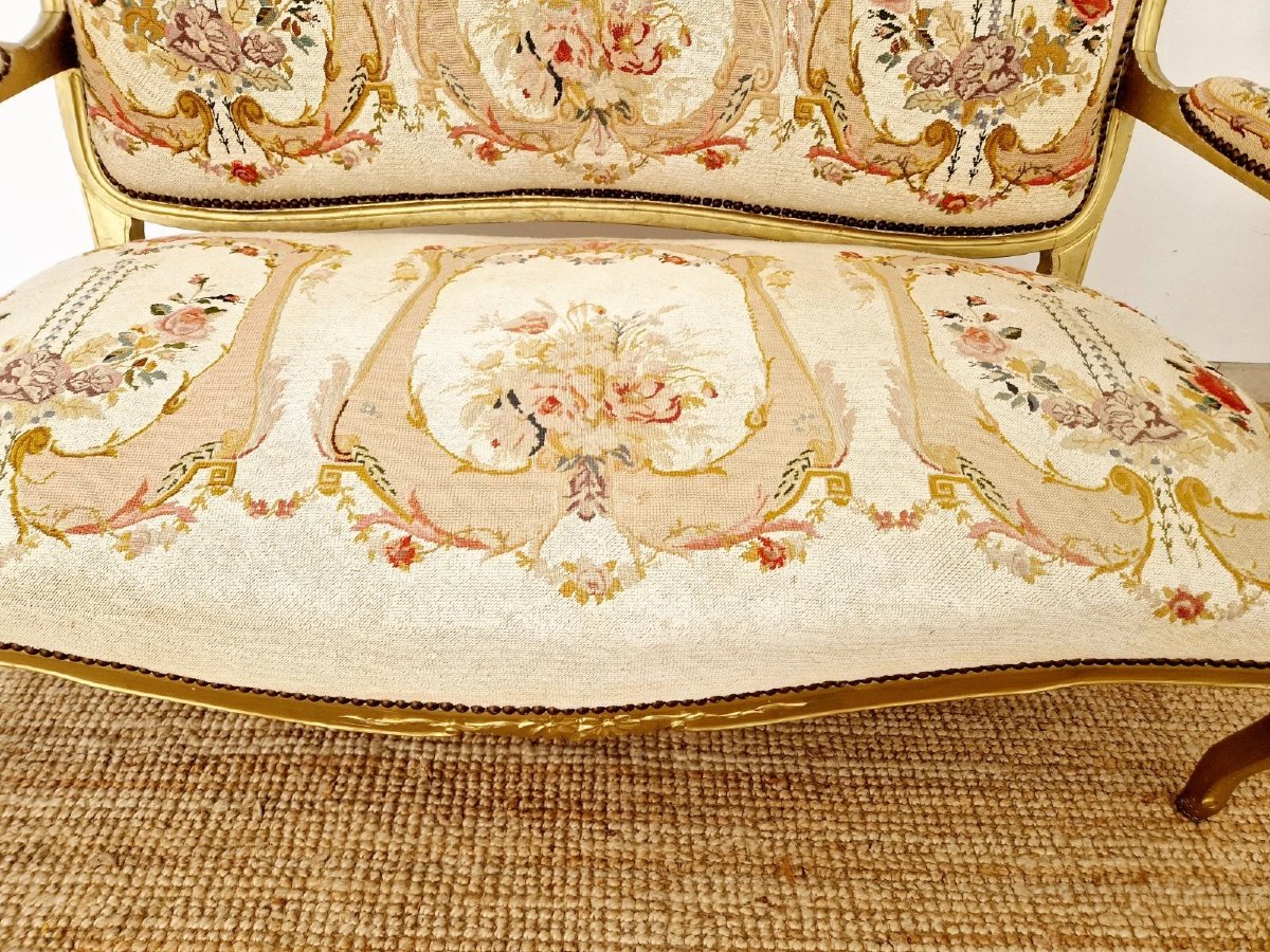 Canapé ancien de style Louis XV français-photo-6