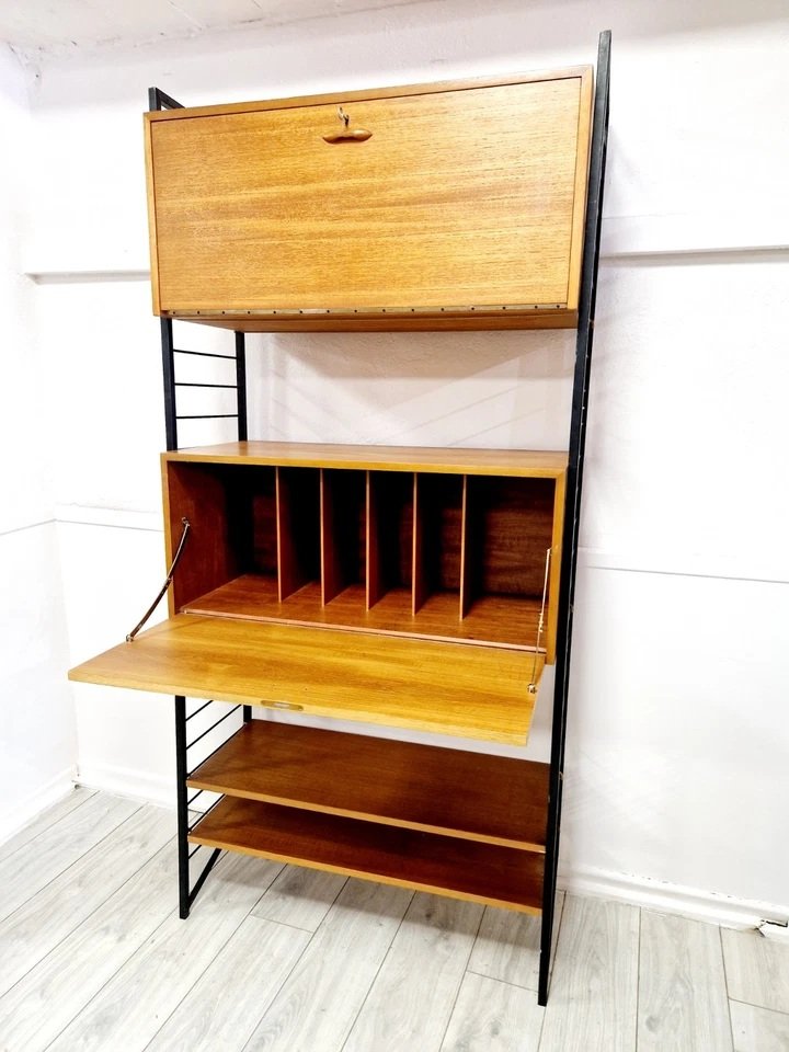 Armoire à étagères Ladderax de Staples du milieu du siècle-photo-2