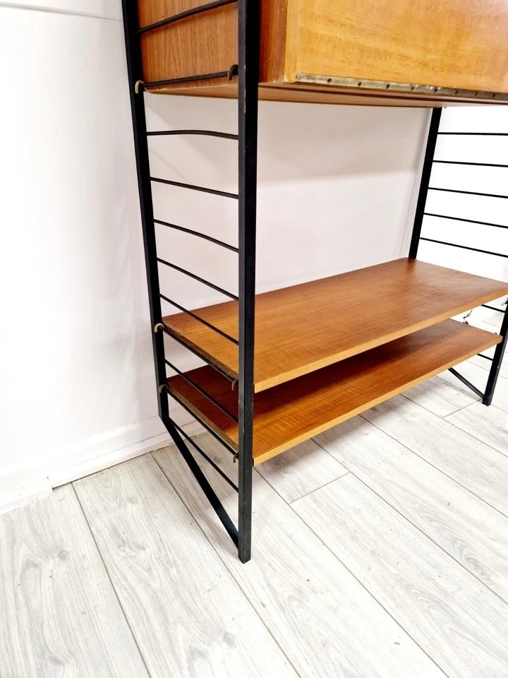 Armoire à étagères Ladderax de Staples du milieu du siècle-photo-4