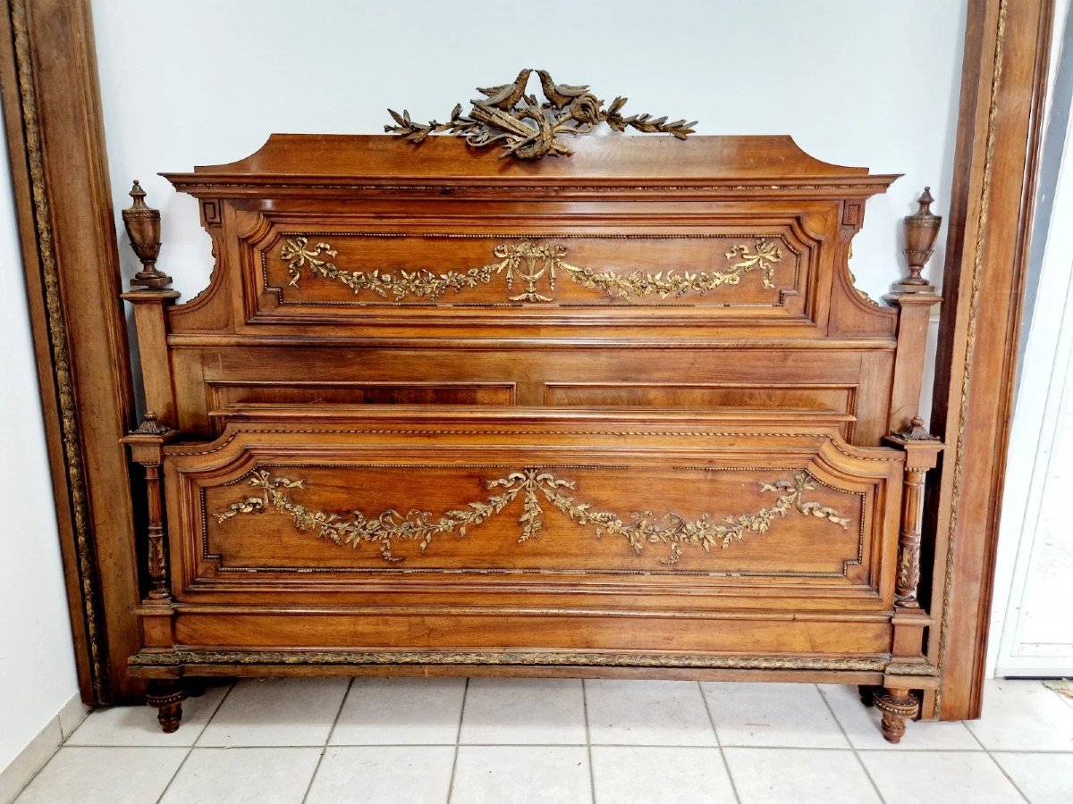 Antique French Louis XVI Super King Size Bed-photo-6