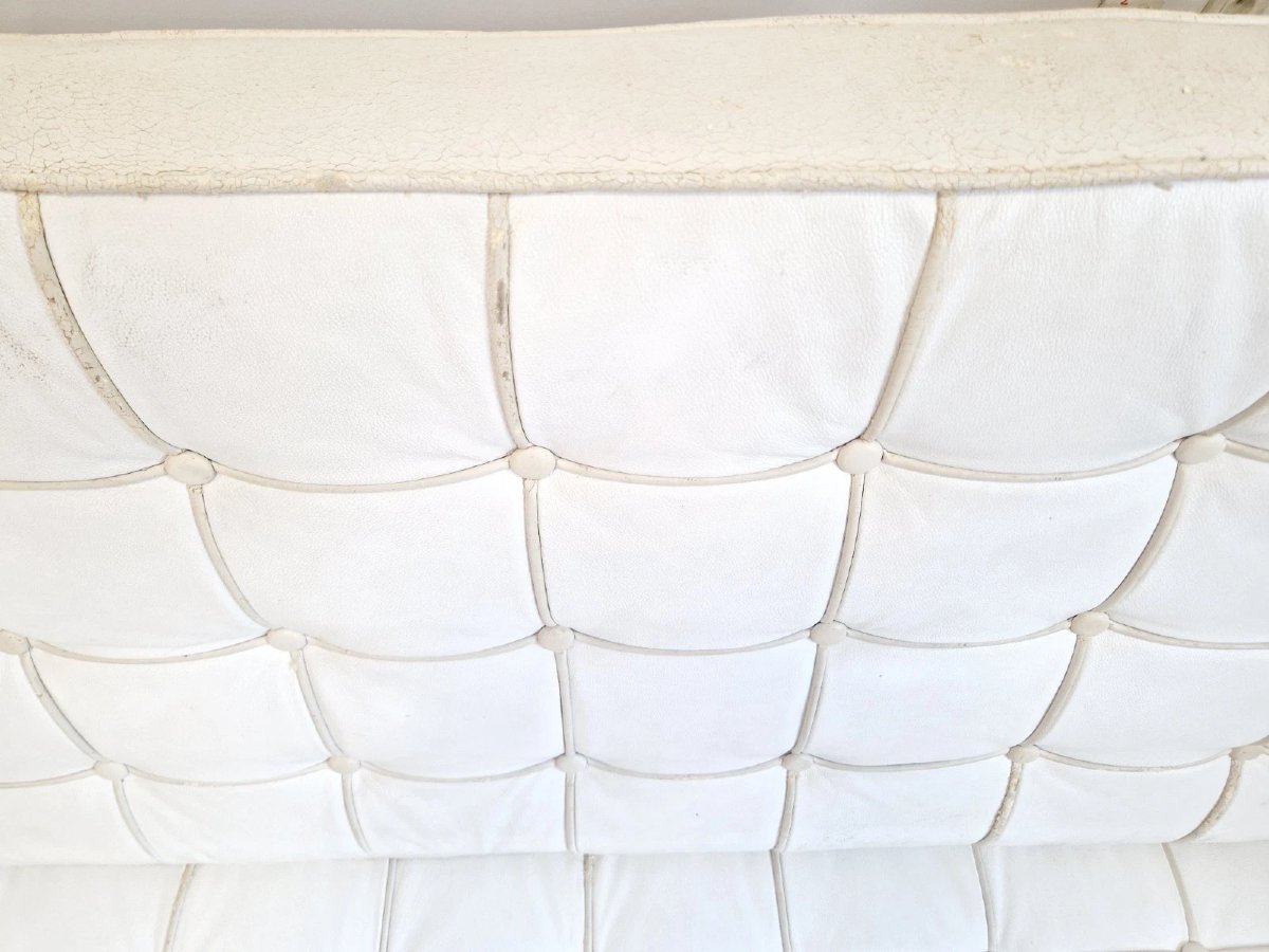 White Mid-century Barcelona Sofa-photo-1