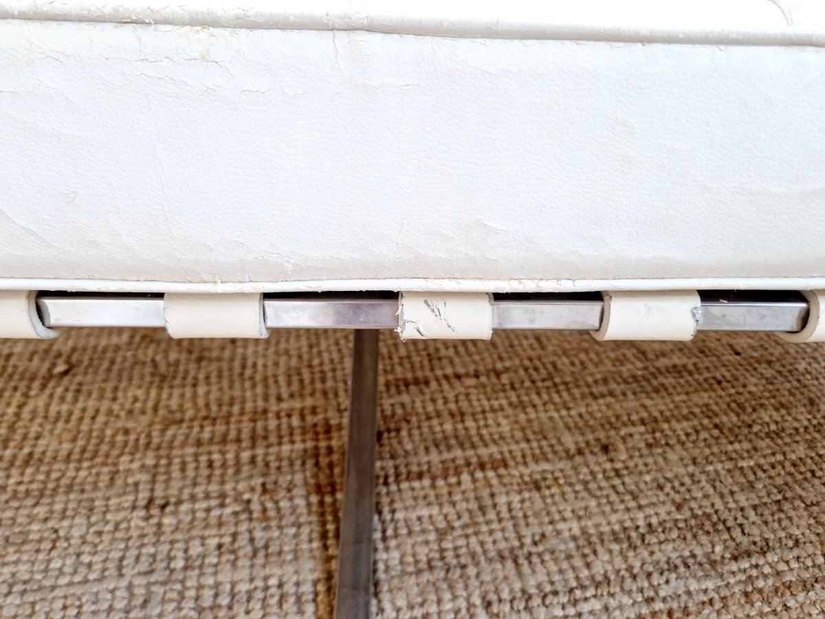 White Mid-century Barcelona Sofa-photo-5