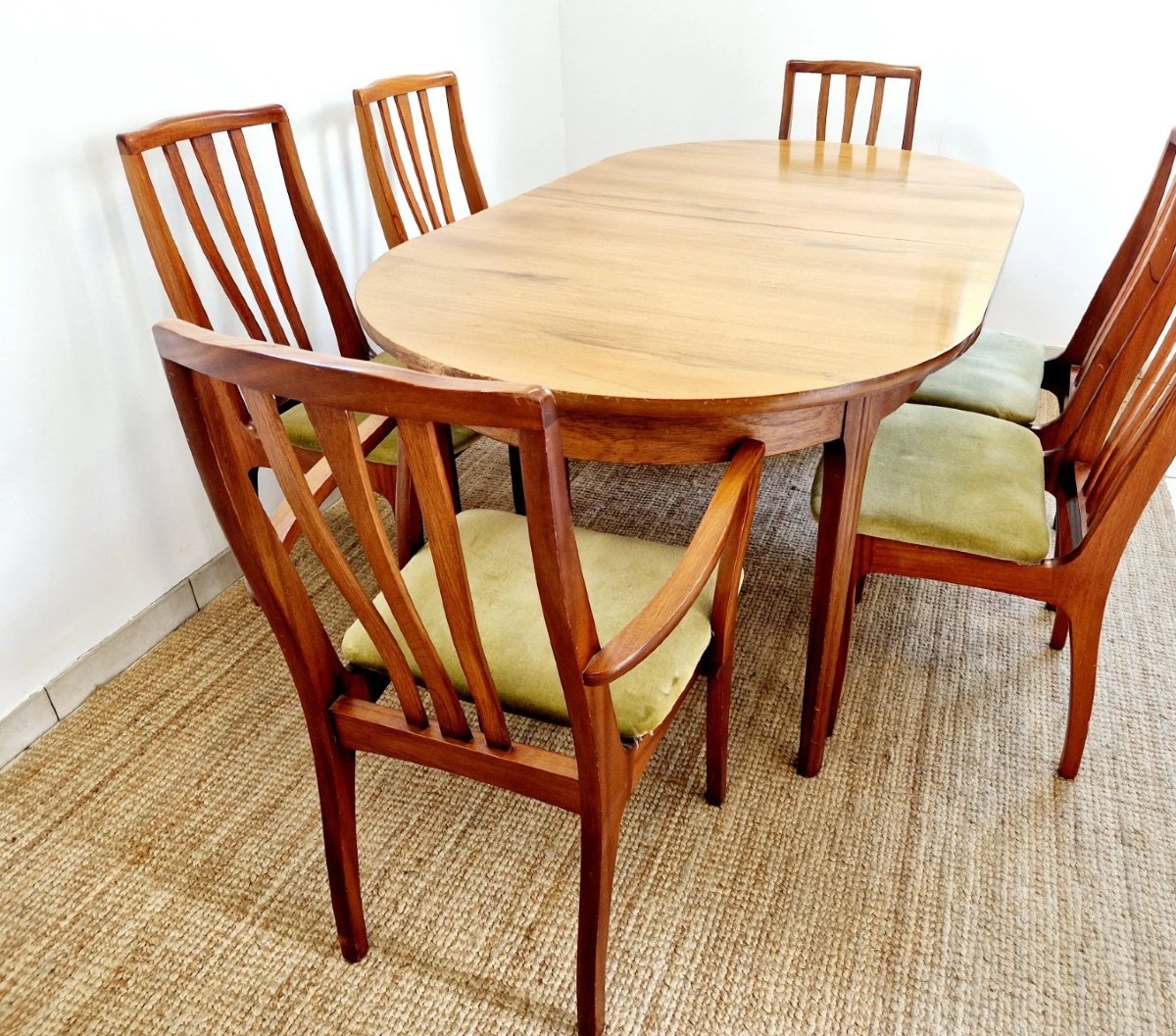 Mid-century S-shaped Dining Table And 6 Chairs-photo-2
