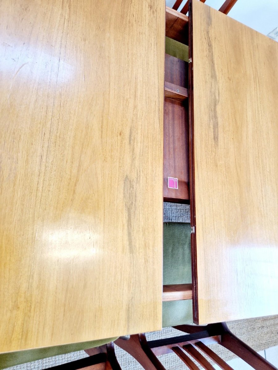 Mid-century S-shaped Dining Table And 6 Chairs-photo-4