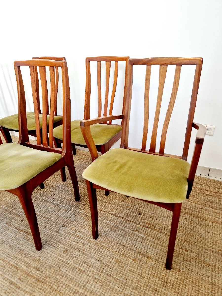 Mid-century S-shaped Dining Table And 6 Chairs-photo-2