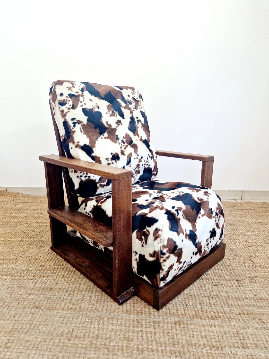 Modernist Art Deco Style Recliner Chair-photo-2