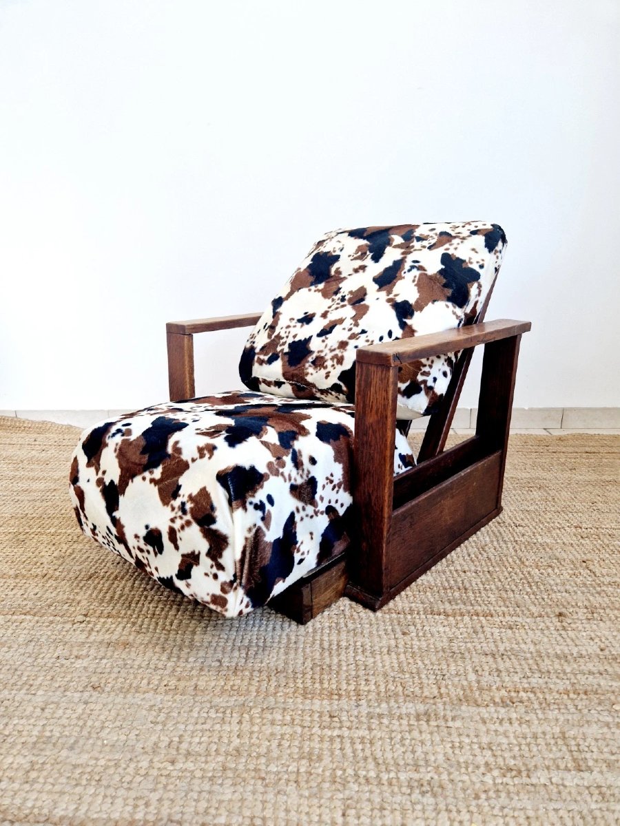 Modernist Art Deco Style Recliner Chair-photo-3