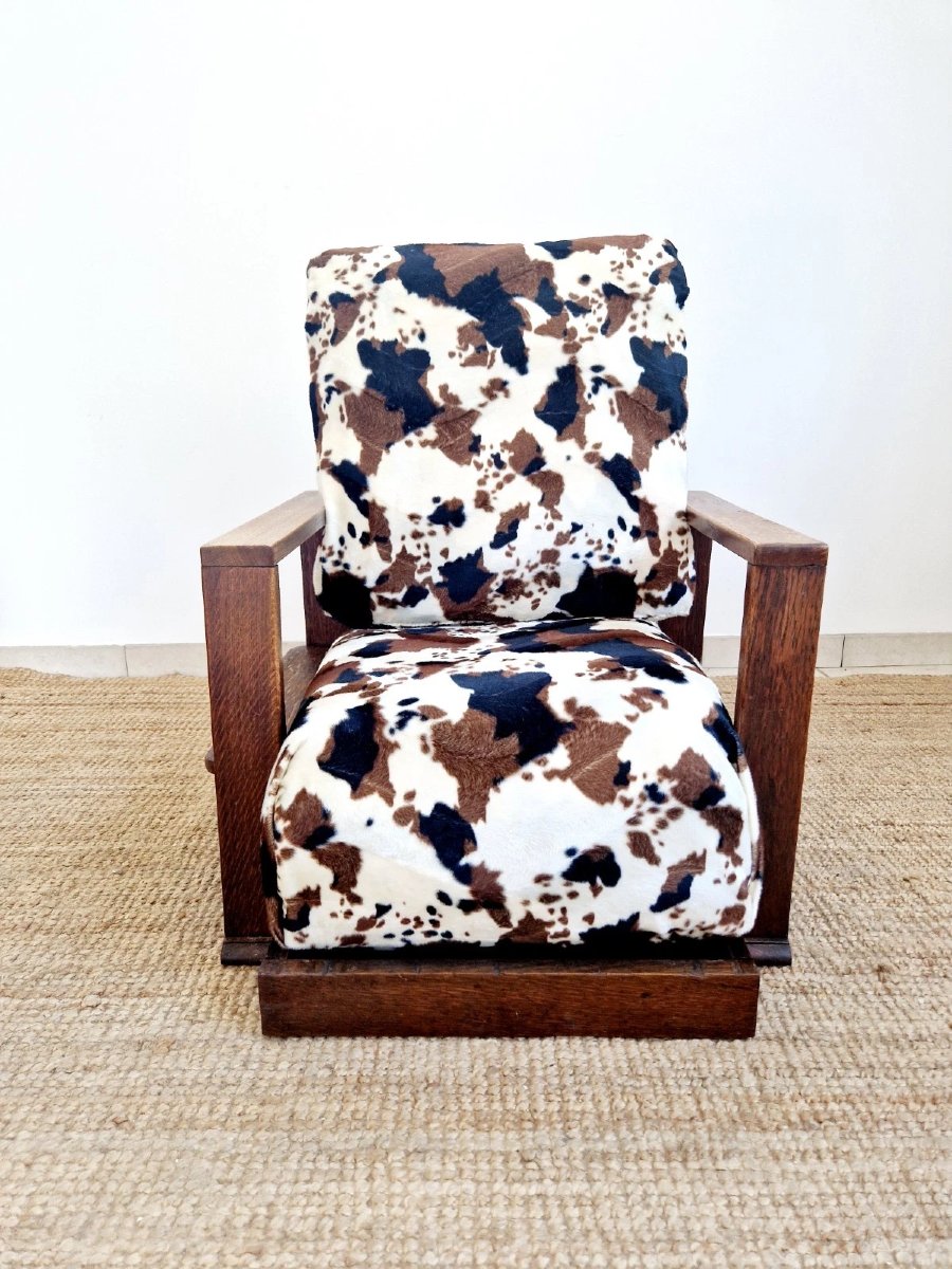 Modernist Art Deco Style Recliner Chair-photo-4
