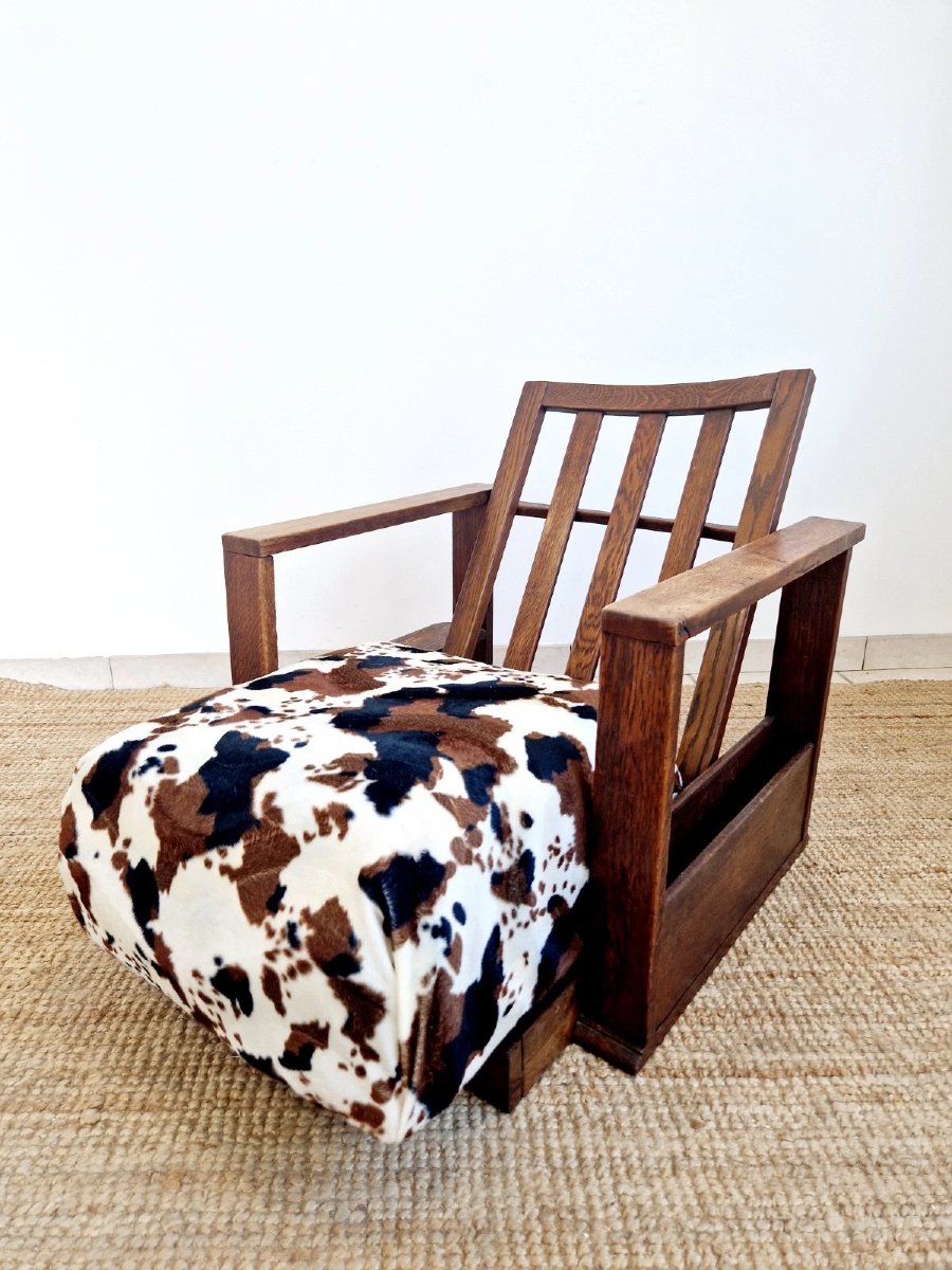 Modernist Art Deco Style Recliner Chair-photo-7