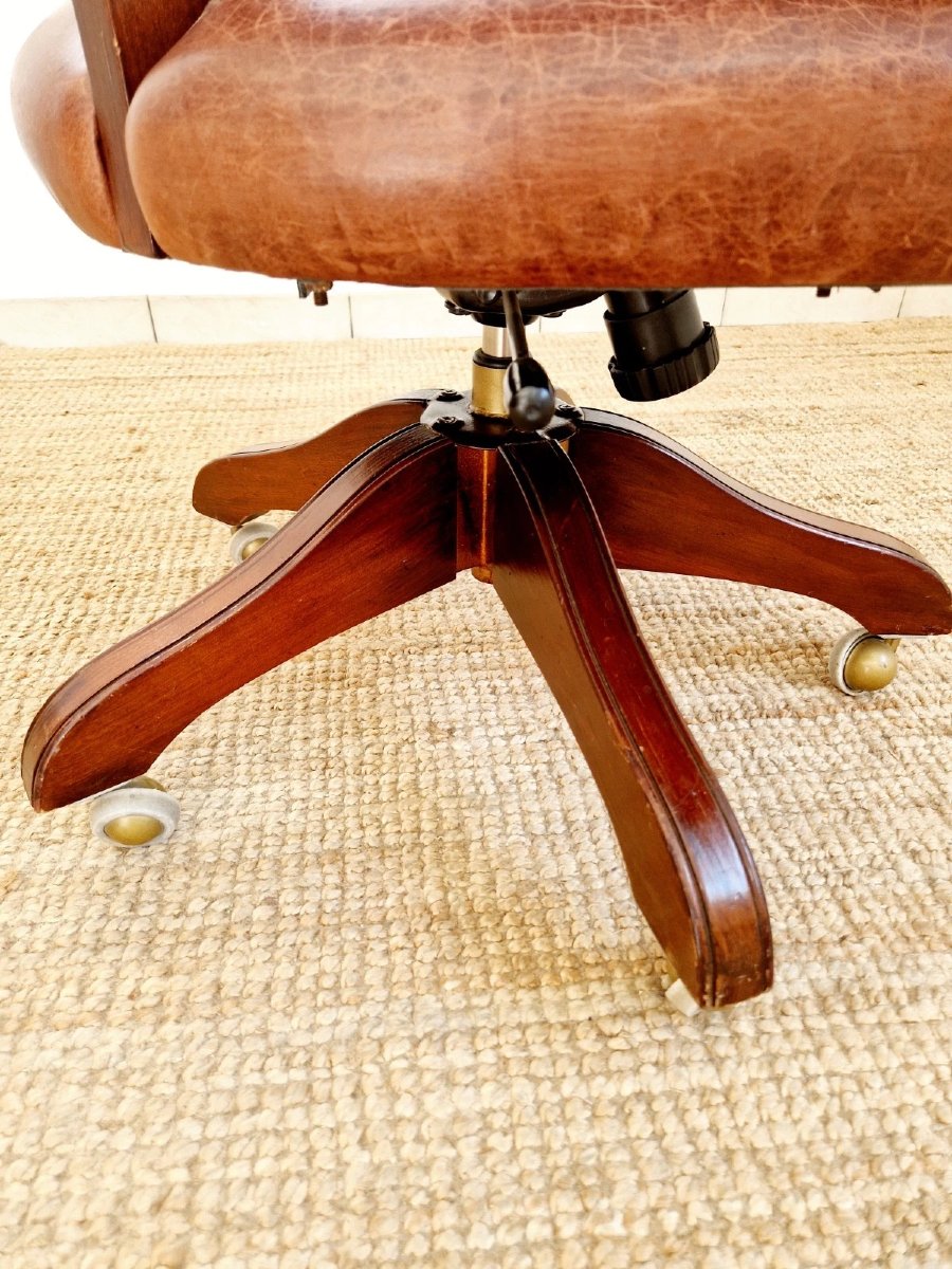 Wade Chesterfield Style Leather Office Chair-photo-3