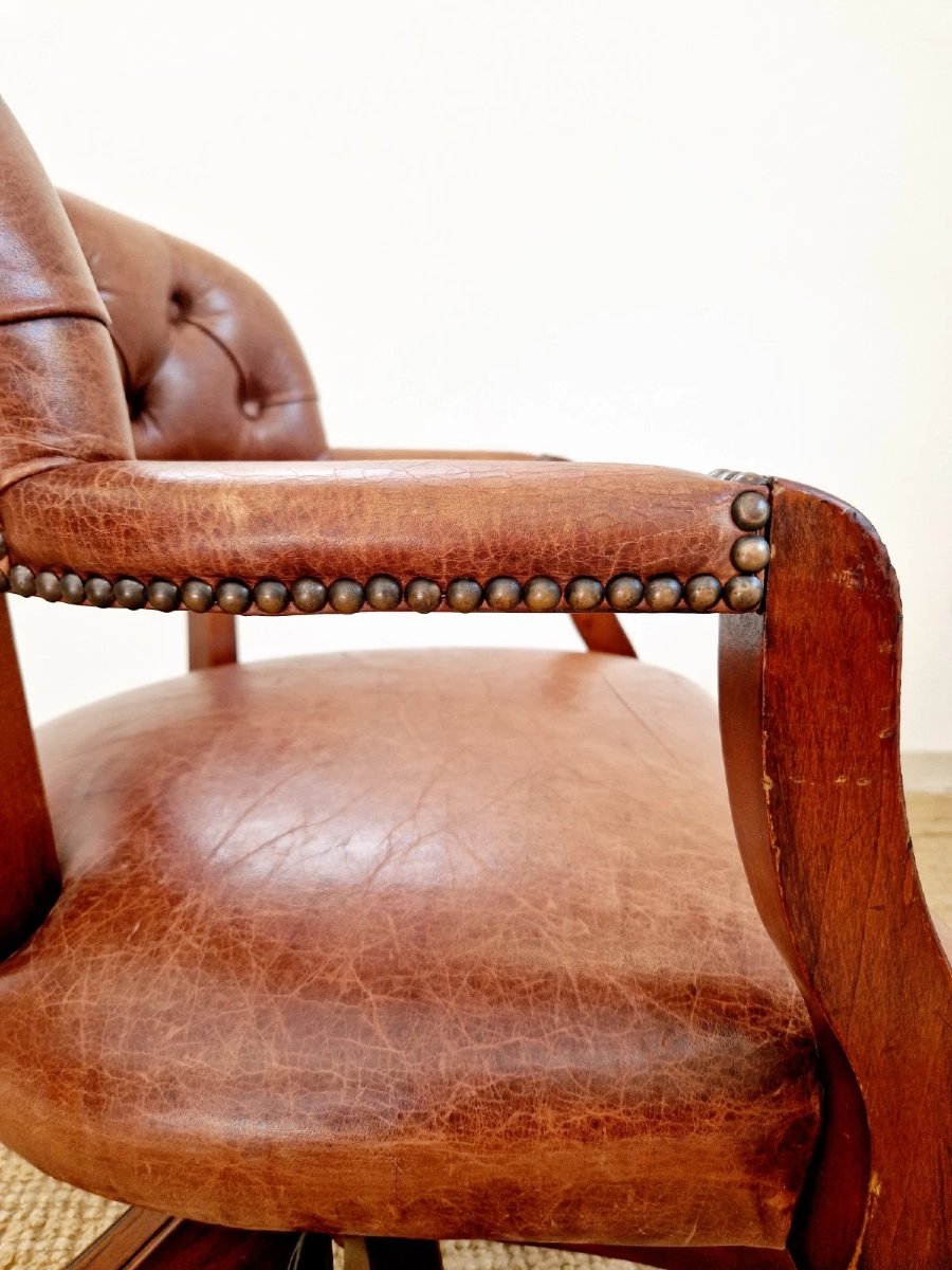 Wade Chesterfield Style Leather Office Chair-photo-4