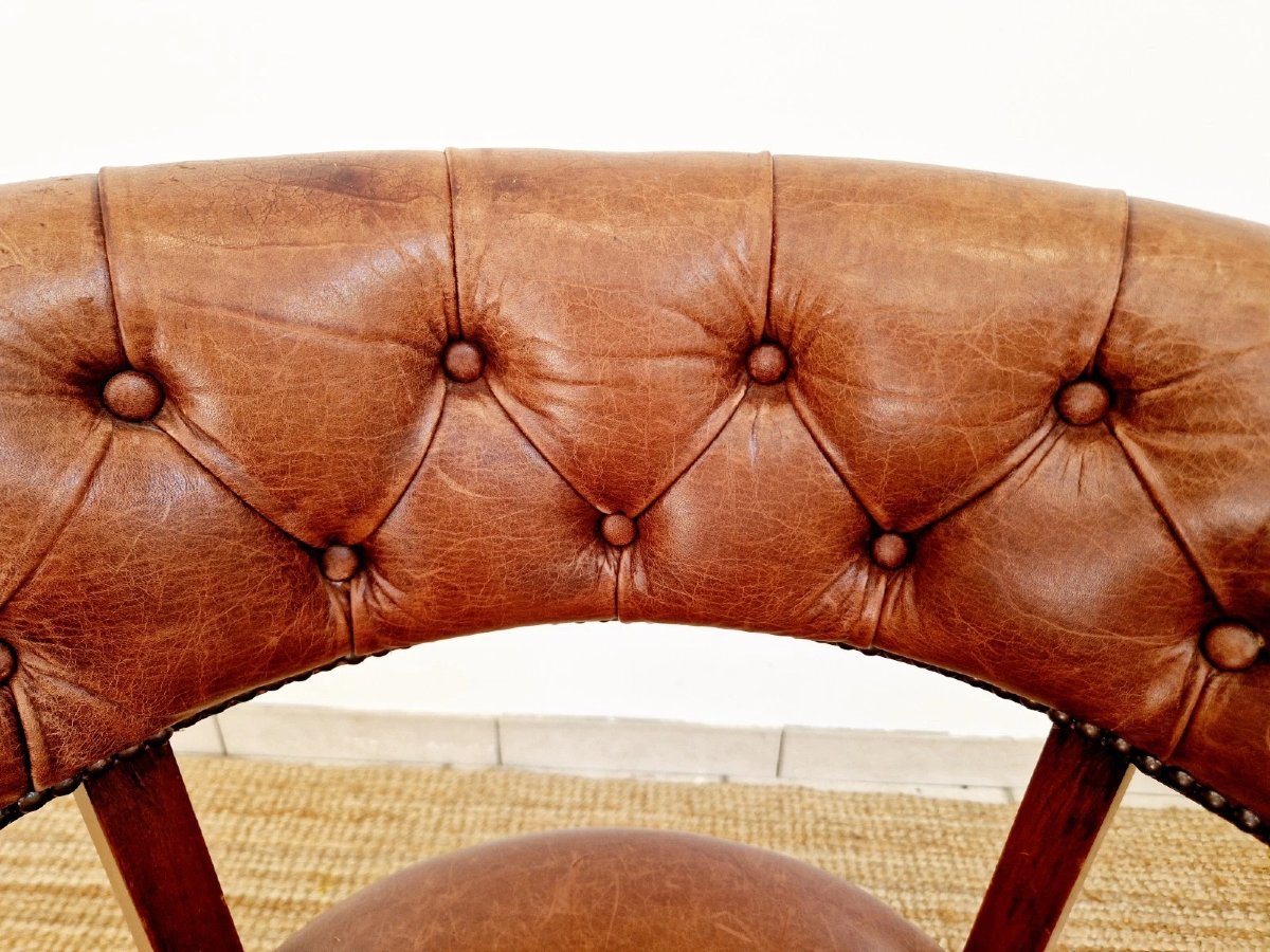 Wade Chesterfield Style Leather Office Chair-photo-1