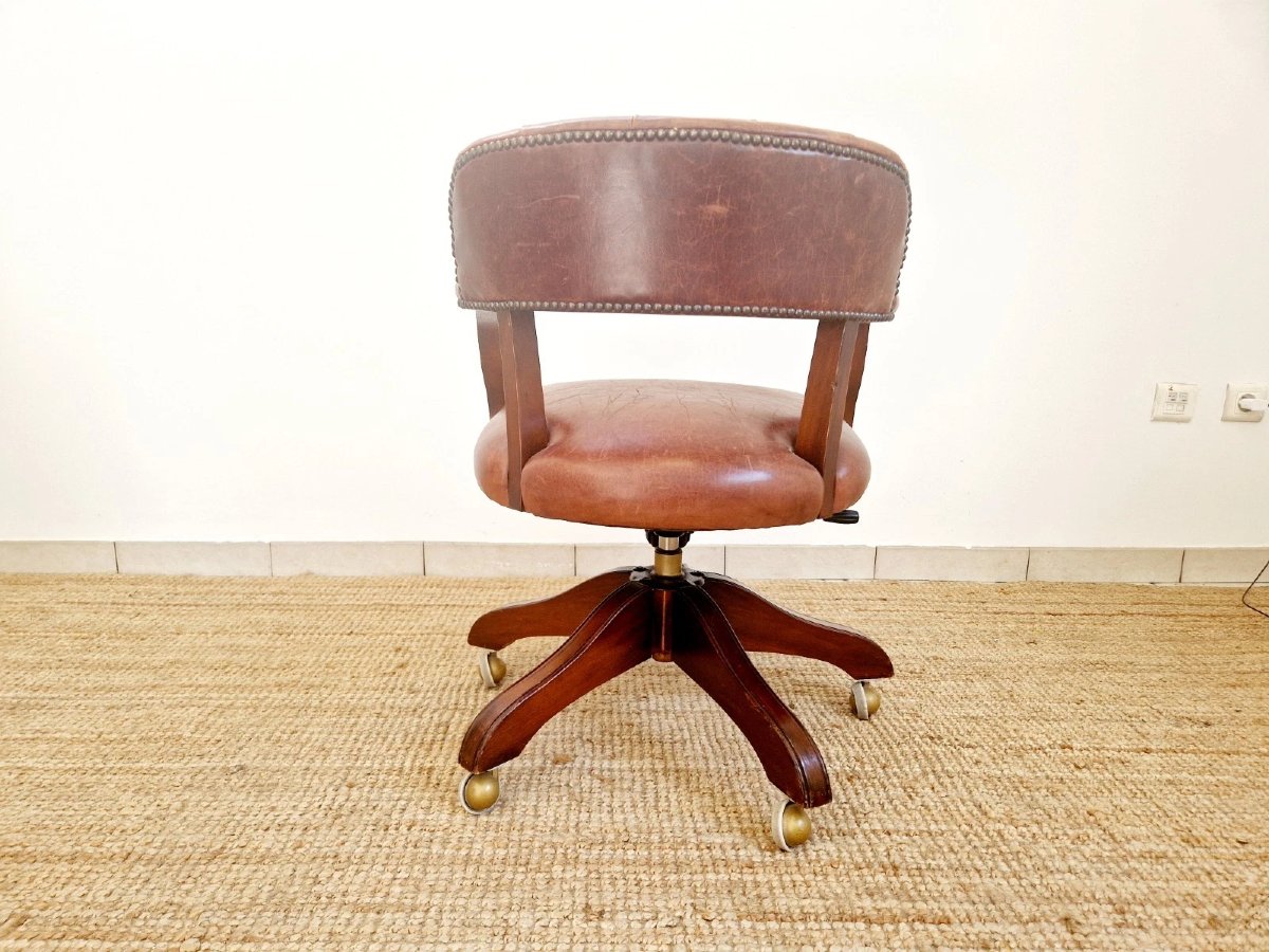 Wade Chesterfield Style Leather Office Chair-photo-4