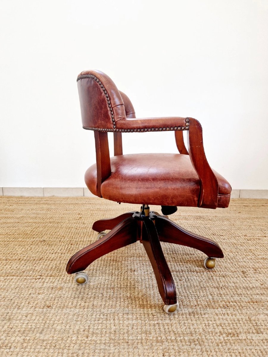 Wade Chesterfield Style Leather Office Chair-photo-5