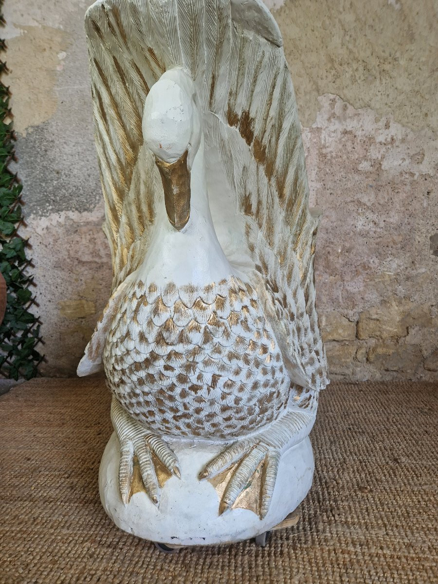 Vintage Art Deco Style Swan Armchair-photo-4