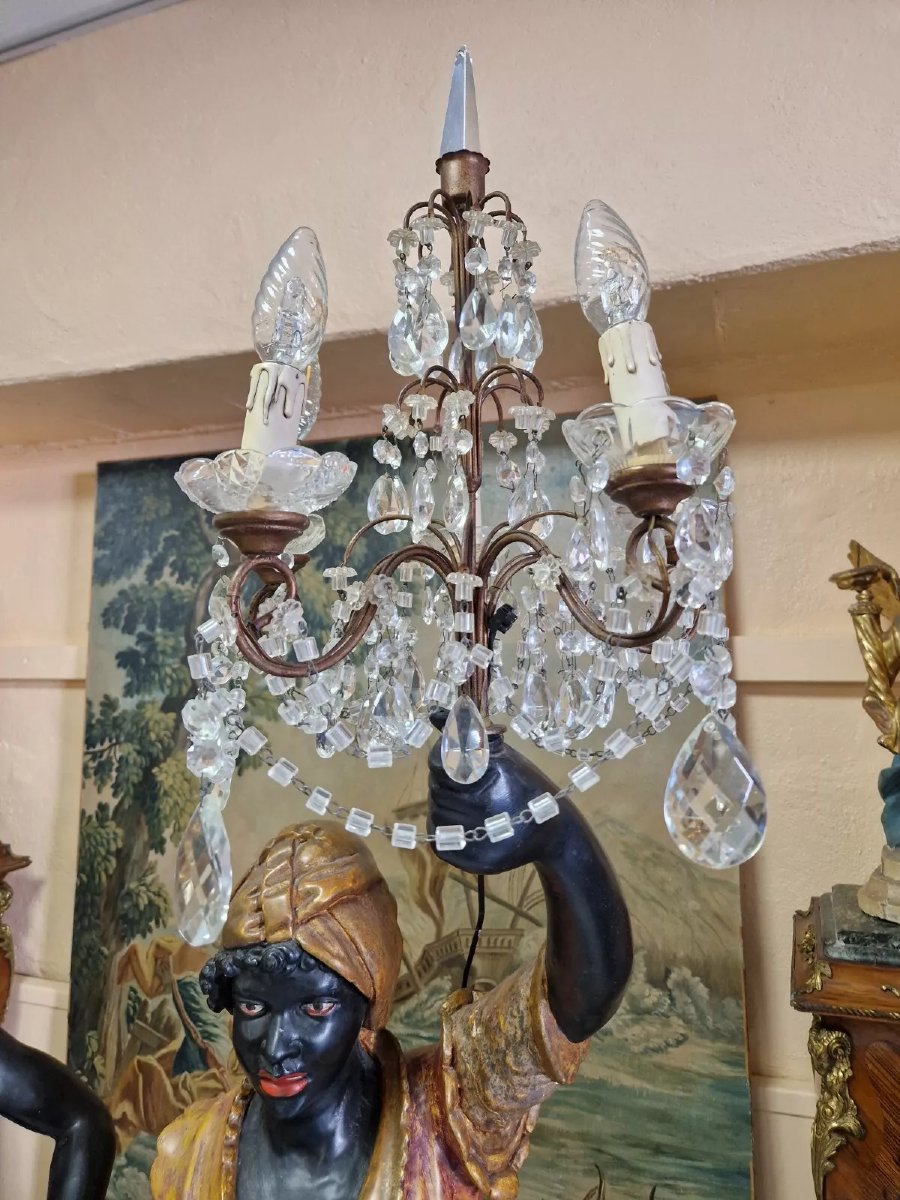 Paire de lampadaires antiques de style maure, style vénitien-photo-4