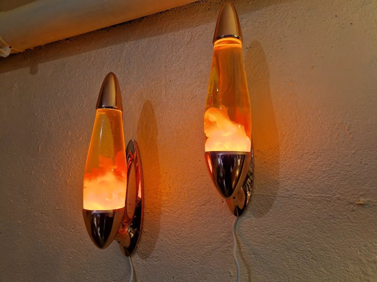 Pair Of Vintage Style Larva Wall Lights-photo-6
