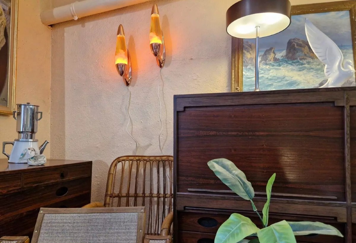 Pair Of Vintage Style Larva Wall Lights
