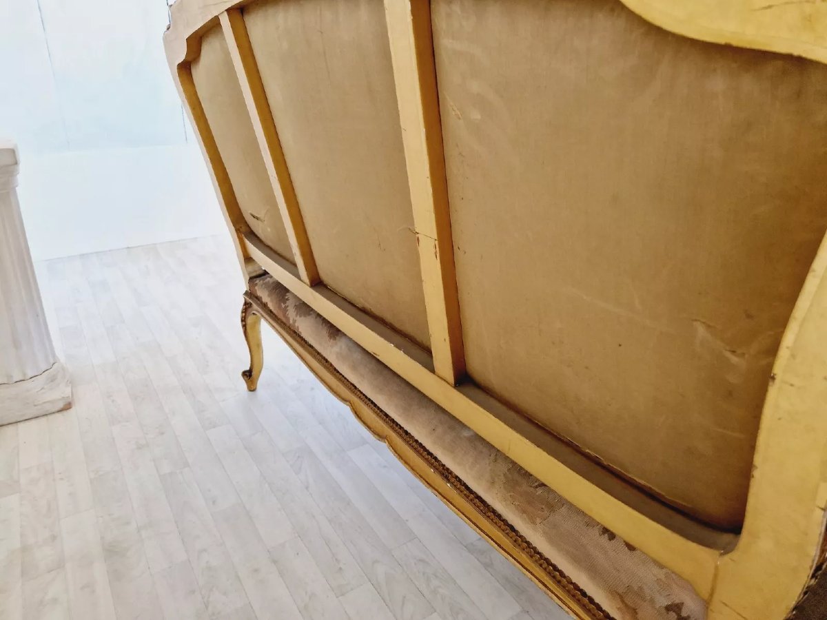 Ensemble de salon rococo ancien français Aubusson-photo-6