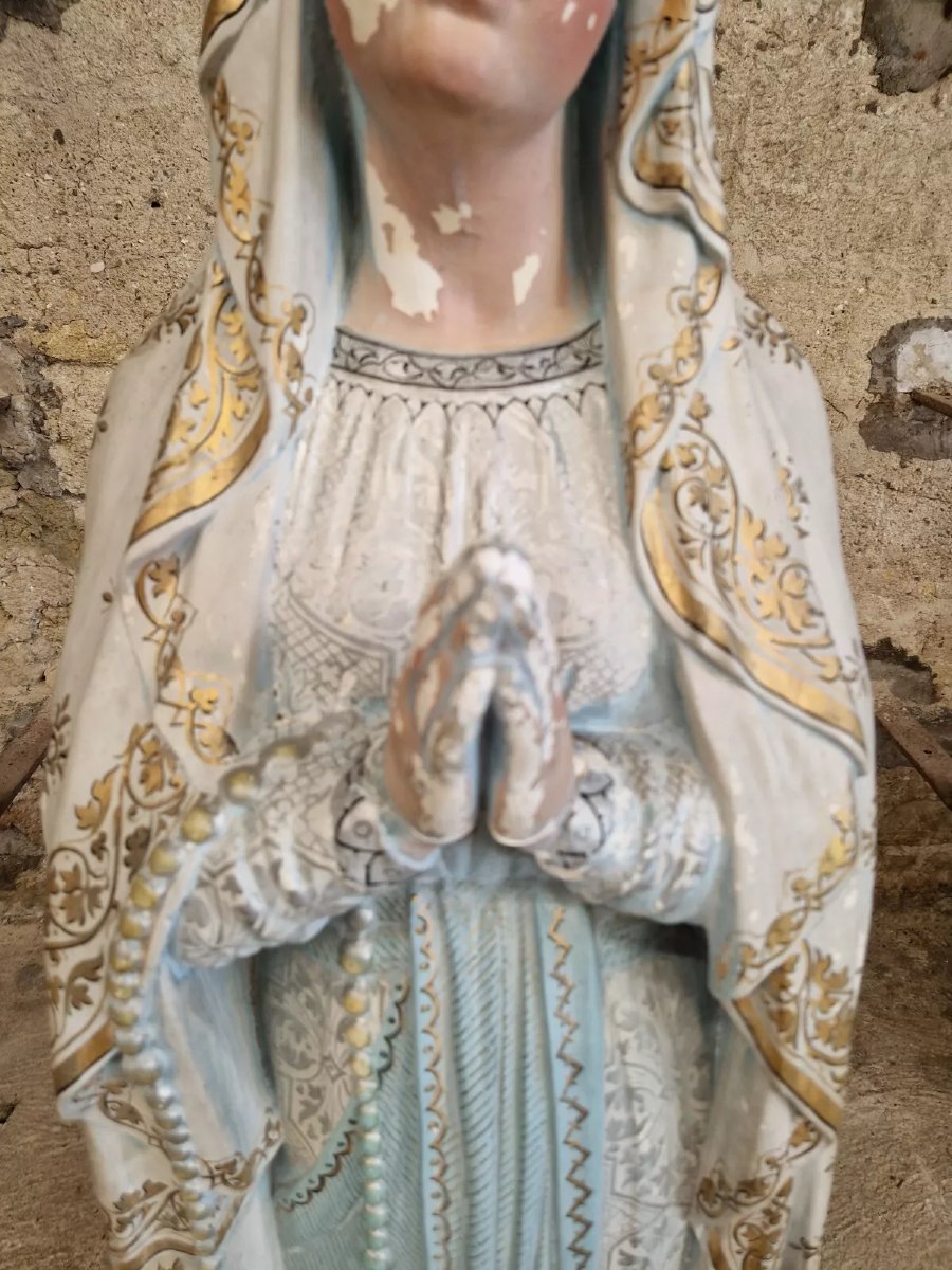 Statue religieuse antique Marie de Lourdes-photo-1