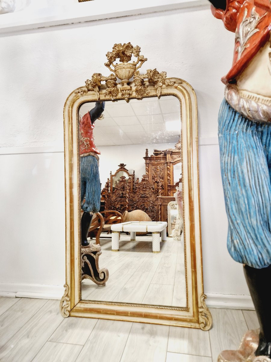Miroir ancien français de style Louis XVI du XIXe siècle-photo-6