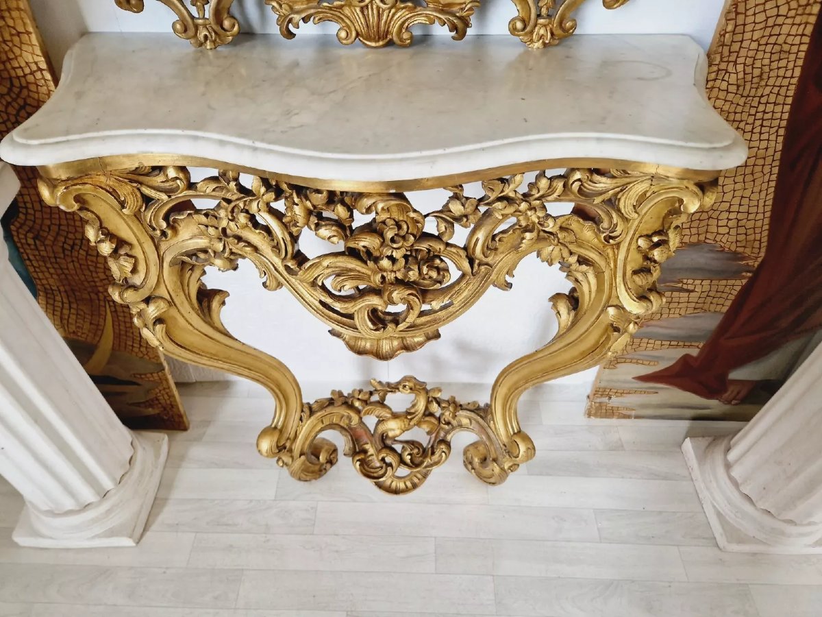 Console rococo française antique-photo-2
