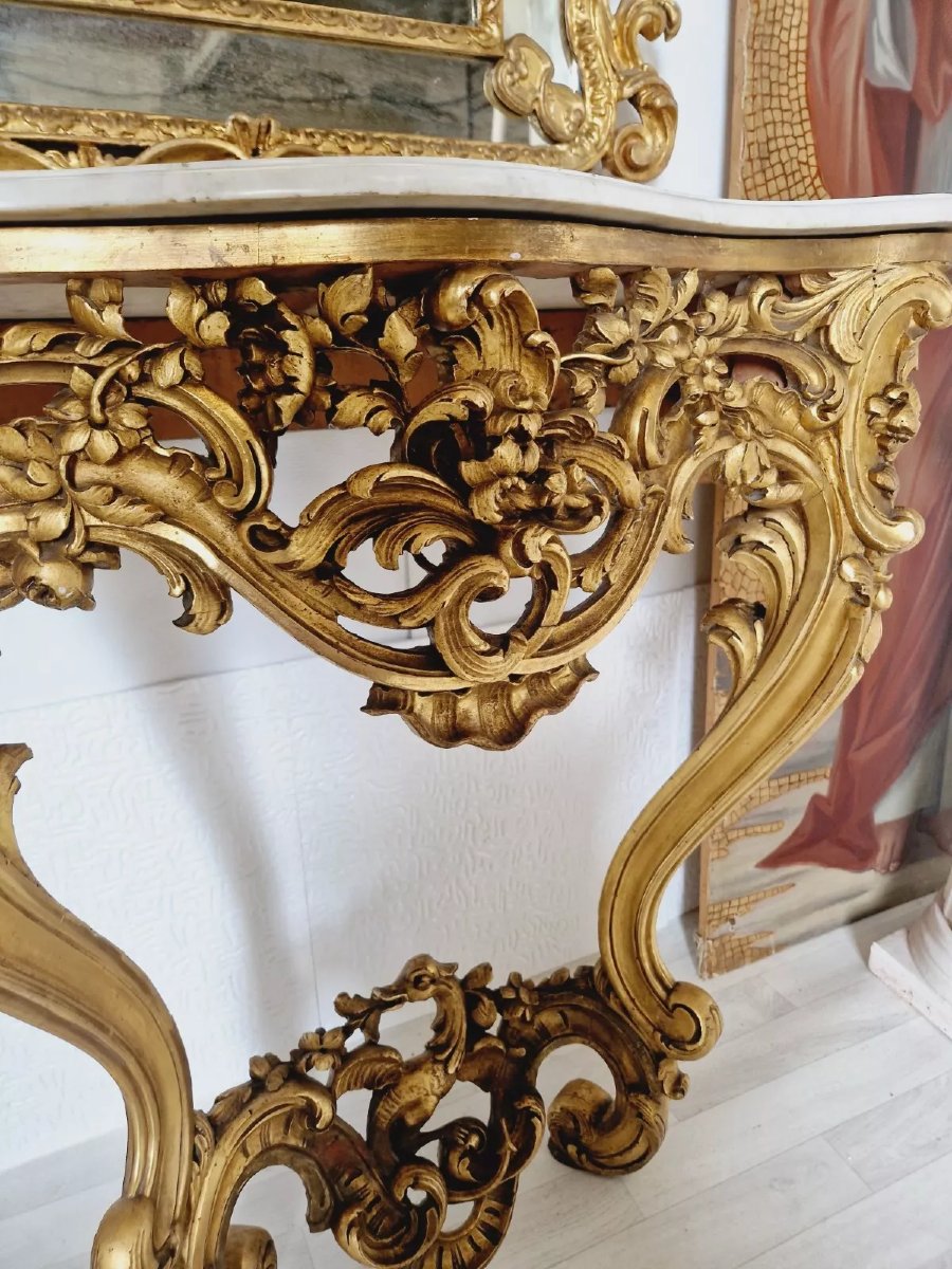 Console rococo française antique-photo-4