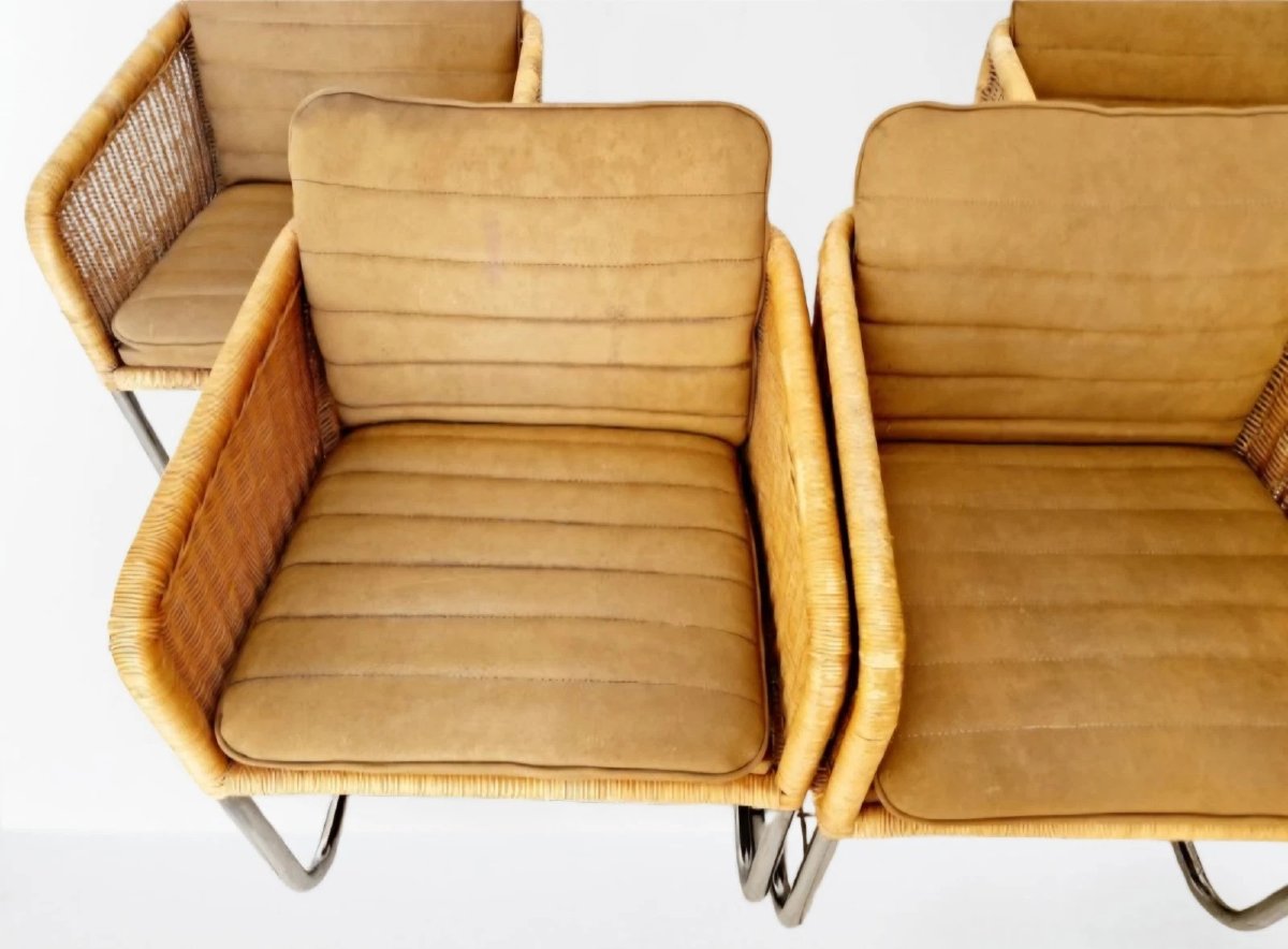 4 Shelby Williams Dining Chairs in the manner of Fabricius and Kastholm-photo-2