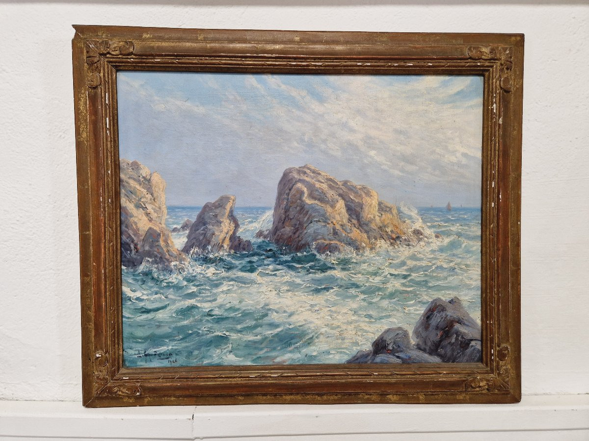 Antique French Oil Painting by Gauffriaud-photo-3